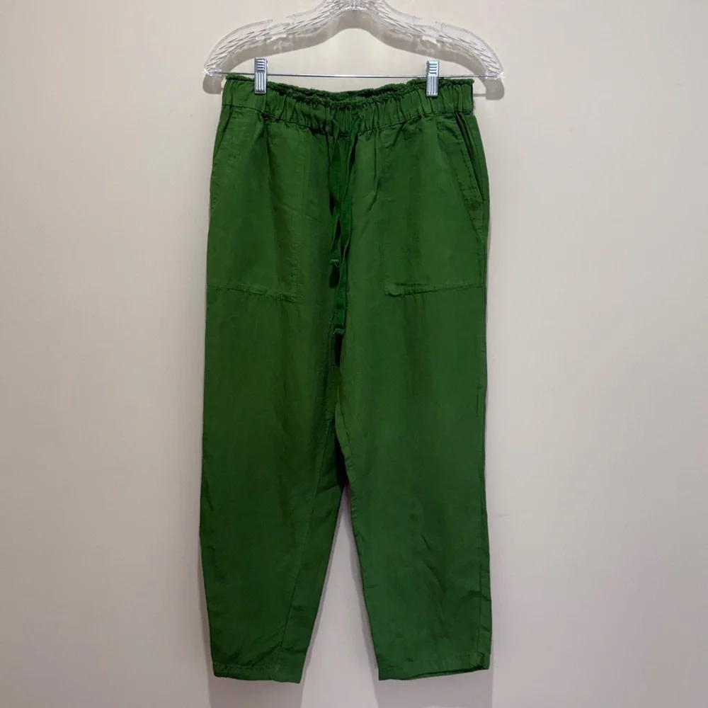 Zara Linen Blend Stretch Waist Pants
